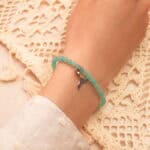 Wearing Amazonite and Silver Charm Bracelet – Natural Crystal Jewelry
