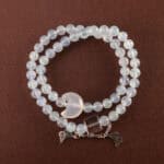 Aquamarine and Kyanite Bracelet with Moon and Butterfly Charms – Handmade Gemstone Jewelry