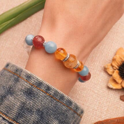Wearing Multi Stone Gemstone Bracelet – Aquamarine and Quartz Energy Jewelry