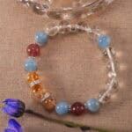 Aquamarine and Multi Quartz Bracelet in Natural Light – Joyful and Balanced Energy