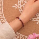 Wearing Garnet Beaded Bracelet – Elegant Handmade Jewelry for Strength