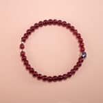 Handmade Garnet Beaded Bracelet – Deep Red Natural Garnet Jewelry