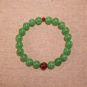 Green Aventurine and Red Agate 8mm Bracelet – Beaded Crystal Jewelry for Good Luck and Balance