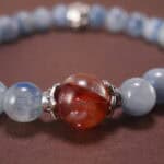 Close-up of Kyanite, Chalcedony, and Agate Beads – Natural Crystal Bracelet
