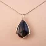 Handmade labradorite teardrop pendant necklace