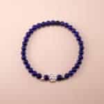 Lapis Lazuli Bracelet with S925 Sterling Silver Clasp - Handmade Jewelry