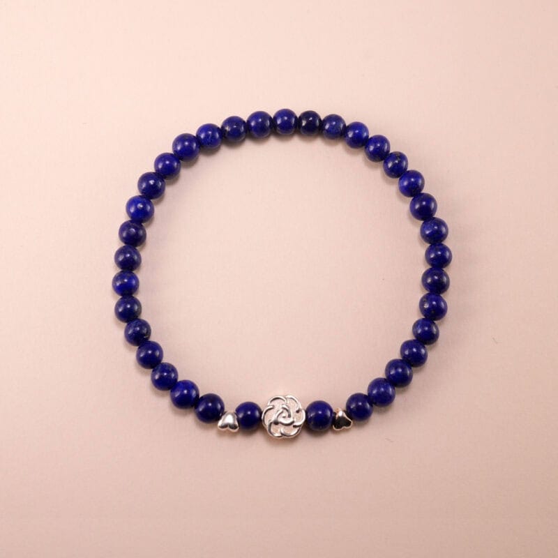 Lapis Lazuli Bracelet with S925 Sterling Silver Clasp - Handmade Jewelry