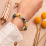 Wearing Green Aventurine and Tourmaline Bracelet – 8mm Natural Beads for Balance and Energy Shielding