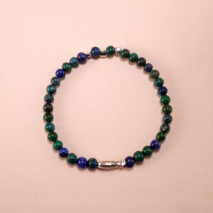 Lapis and Malachite 4mm Crystal Bracelet – Beaded Jewelry for Intuition and Balance