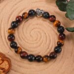 Tiger Eye bracelet styled with neutral-toned outfit