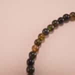 Tourmaline Beads and Leaf Charm Close-up – Beaded Bracelet Detail
