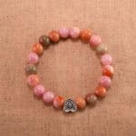 Pink Salt Source Agate S925 Bracelet with delicate pink beads and sterling silver accents