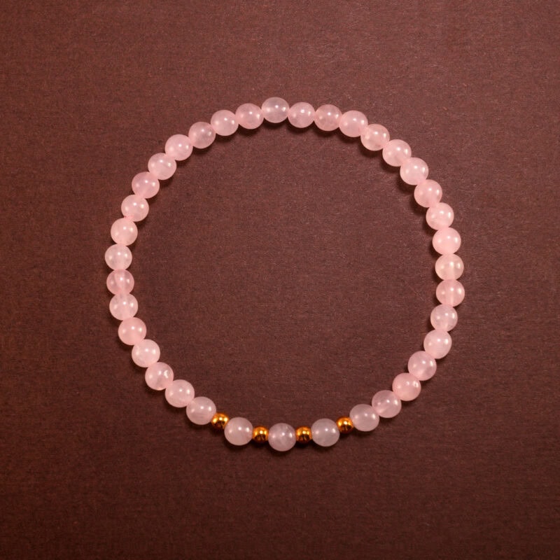 Rose Quartz Beaded Love Bracelet – Healing Crystal Jewelry for Emotional Balance