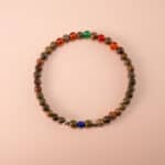 Sandalwood Bracelet with Lapis Lazuli and Garnet Beads – Handmade Wooden Jewelry