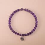 Uruguayan Amethyst Bracelet with S925 Flower Charm – Full View