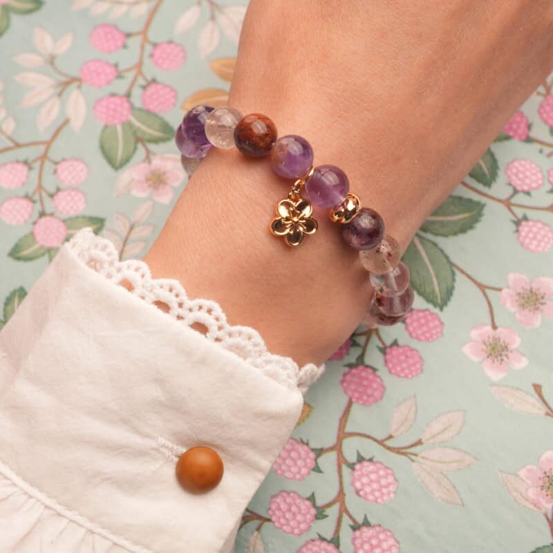 Worn phantom amethyst bracelet – Elegant on wrist, perfect for daily comfort and sleep support
