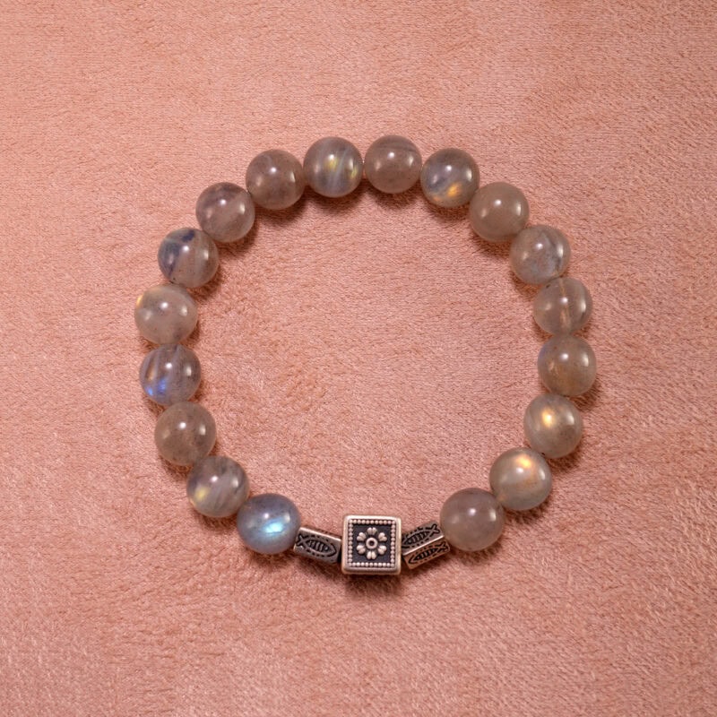Moonstone Bracelet with soft white glow – full product view