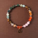 Virgo bracelet with green aventurine, rose quartz, tiger eye, and carnelian