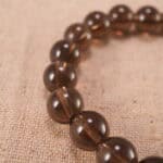 Close-up of Smoky Quartz Beads with Sterling Silver Accents