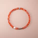 4mm Carnelian and Chalcedony Energy Bracelet with Sterling Silver