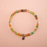 Delicate yellow-green chalcedony bracelet with sterling silver star charm