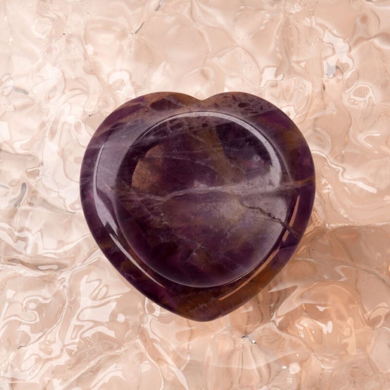 Dream Amethyst heart-shaped worry stone