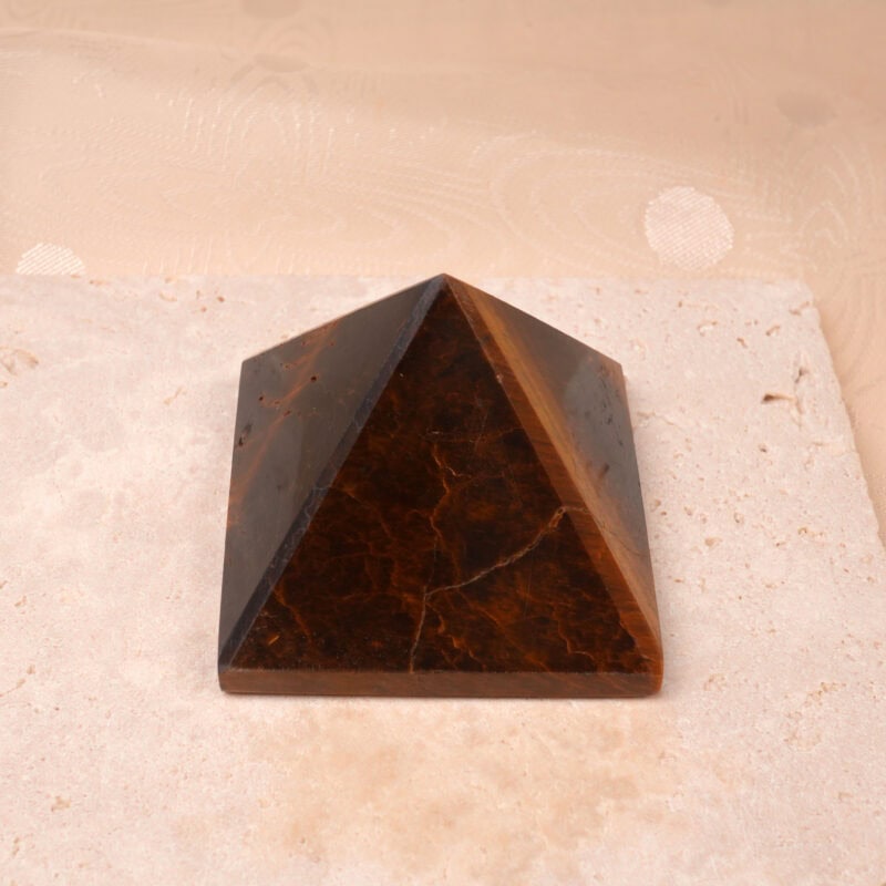 Natural tiger eye crystal pyramid for good luck and protection