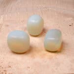 White Opal Tumbled Stone Set on white background