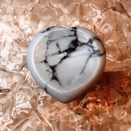 Polished Howlite heart-shaped worry stone
