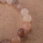 Close-up of aventurine bracelet with S925 silver accent beads.