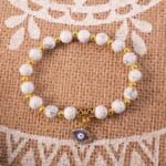 Howlite bracelet in natural light with clean white tones.