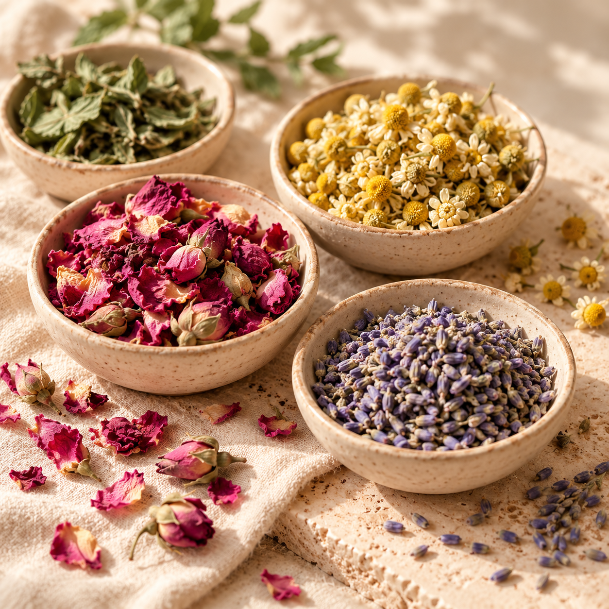 Carefully selected dried botanical flowers and herbs