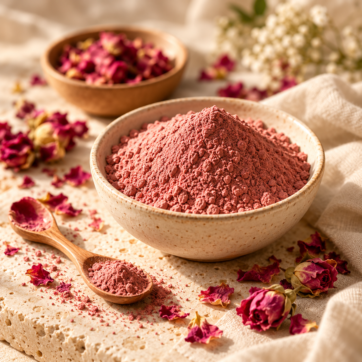 Botanical ingredients gently ground into fine powders