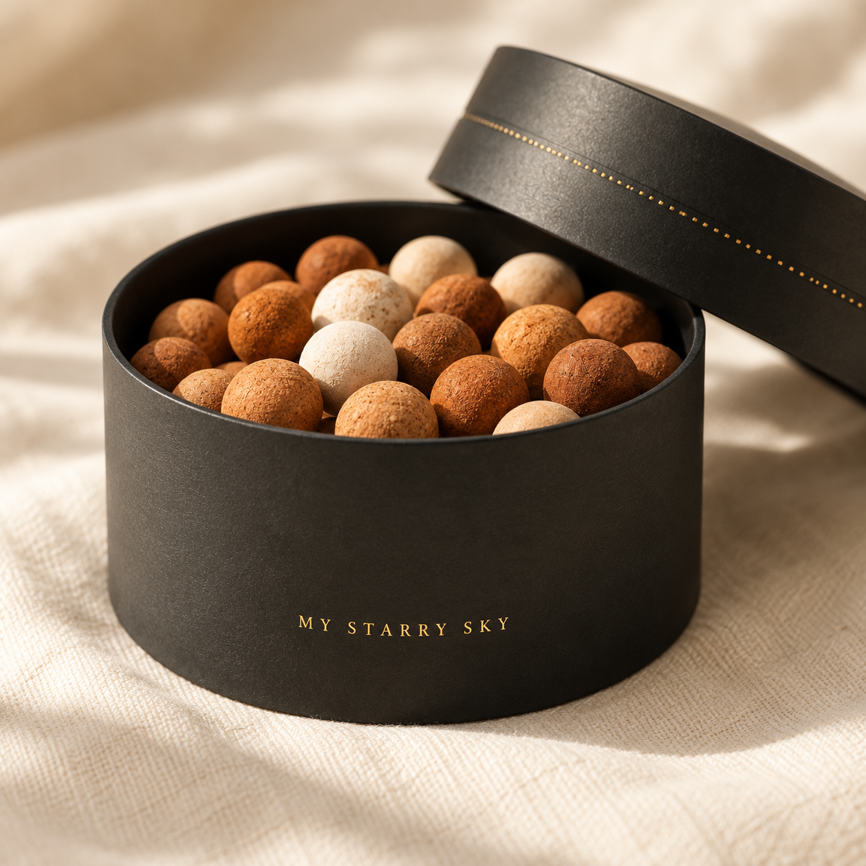 Botanical scent beads in a keepsake container