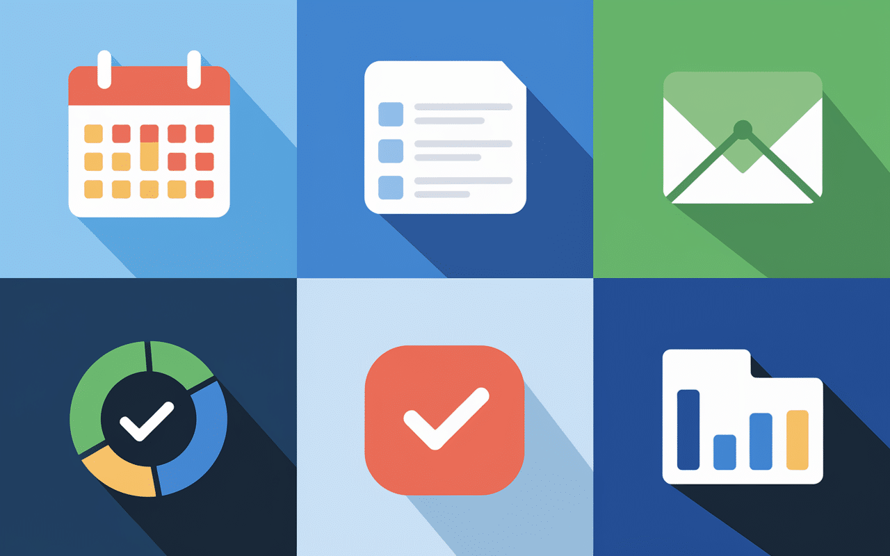 Dashboard Intraparis avec widgets gestion et icônes colorés