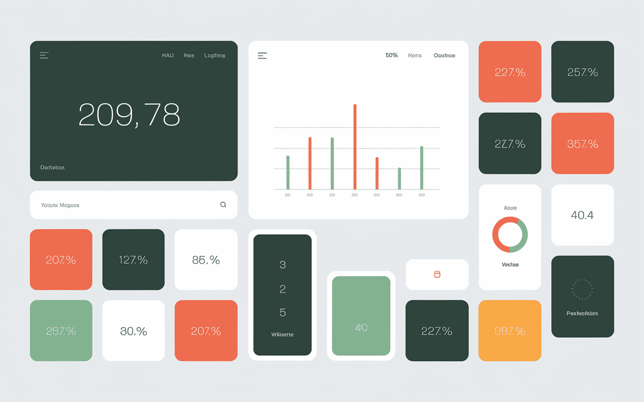 tableau de bord widgets métriques monitoring site web