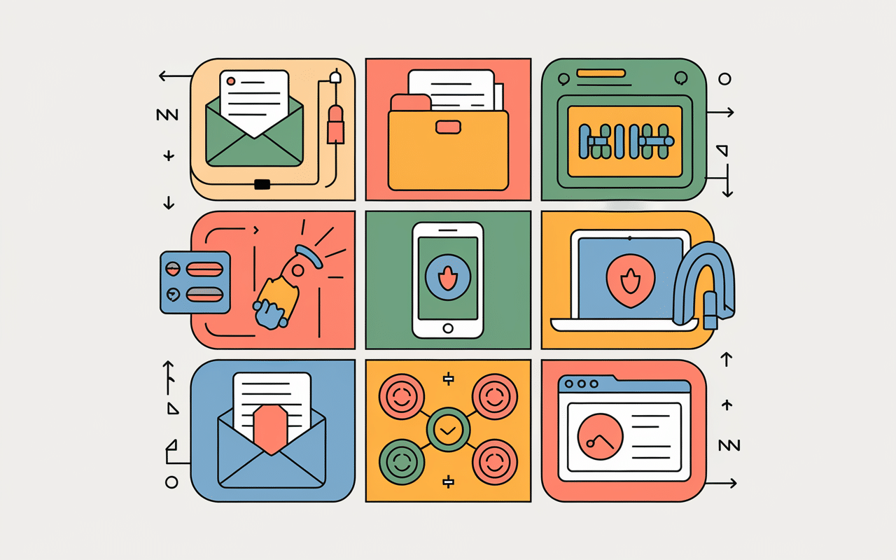 Icones des fonctionnalites melanie2web messagerie securisee