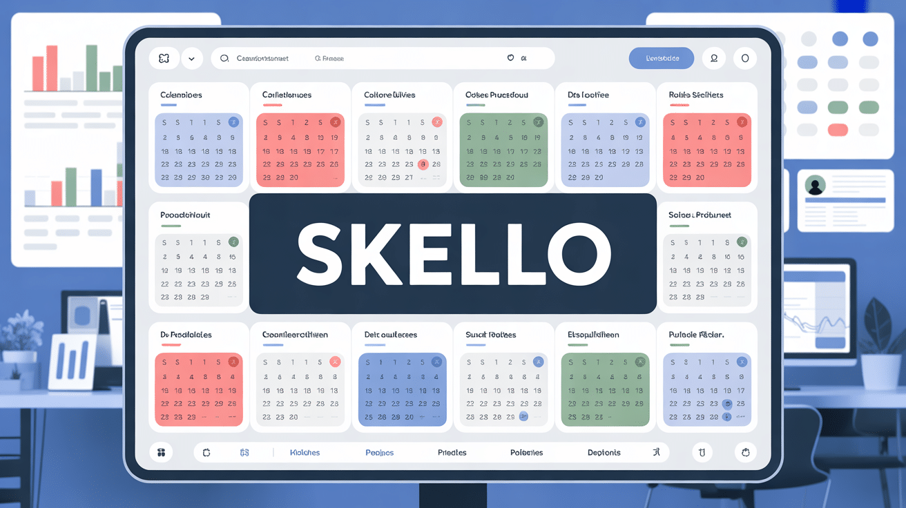 Interface moderne Skello gestion RH avec calendriers graphiques
