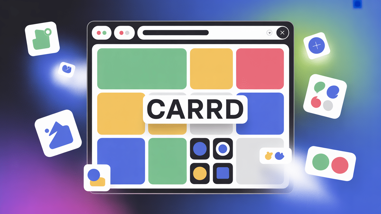 interface carrd moderne sur ordinateur