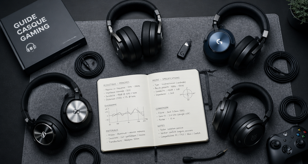 casque gaming comparatif haut de gamme sur bureau