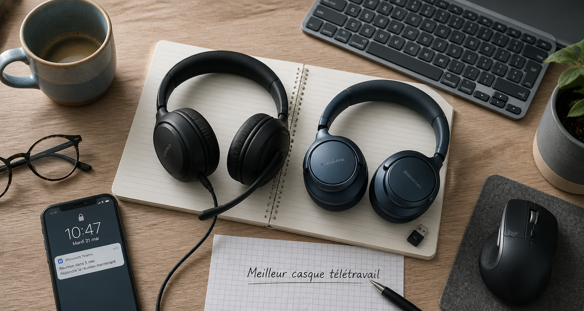 meilleur casque télétravail usb bluetooth sur bureau