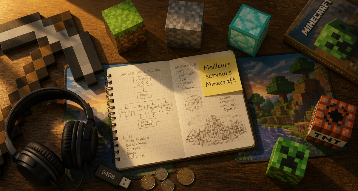Meilleurs serveurs Minecraft objets gaming bureau