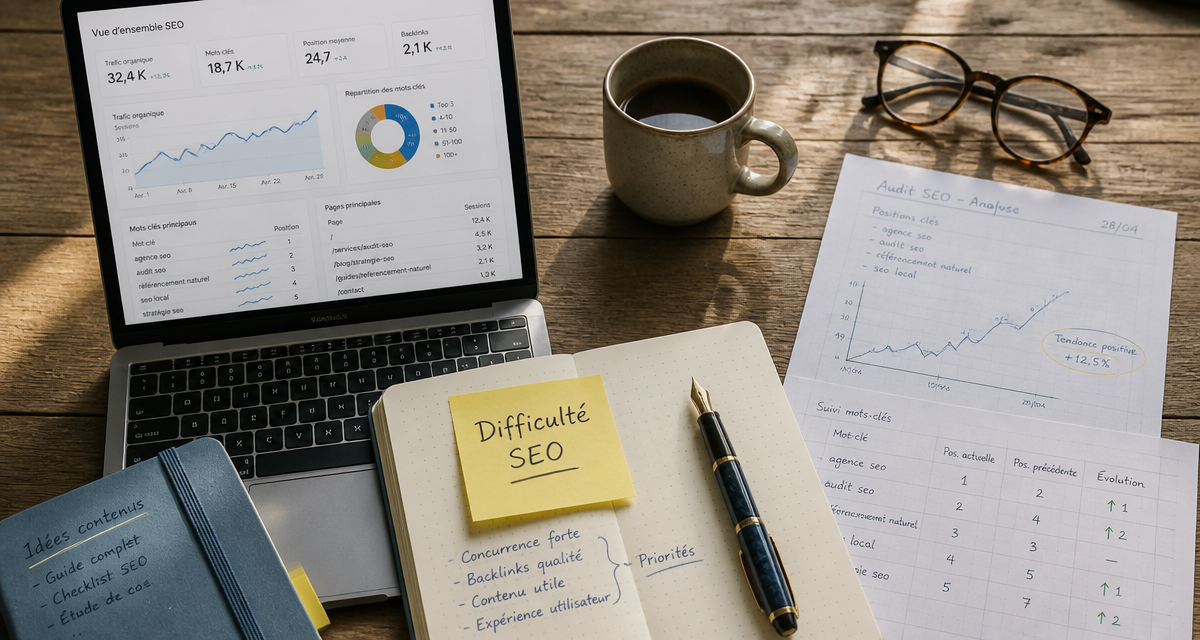 difficulté seo bureau analyse graphique