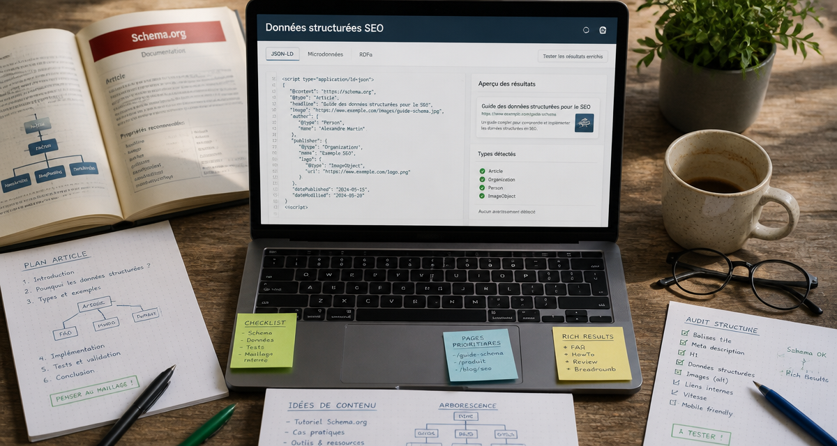 données structurées seo sur ordinateur portable