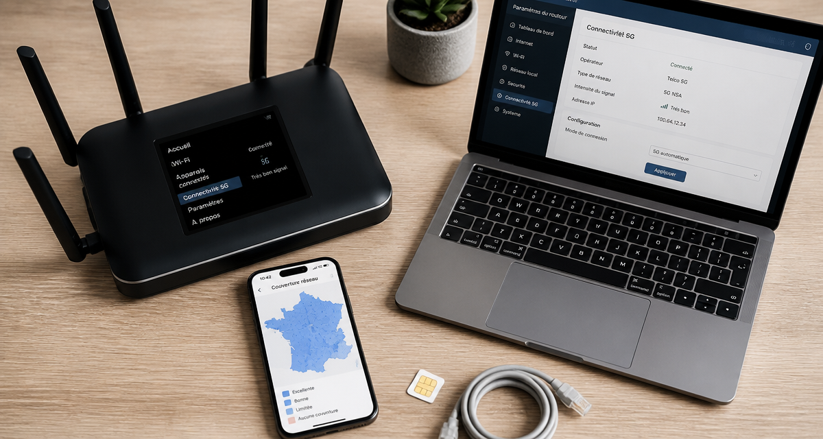 meilleur routeur 5g avec accessoires sur bureau