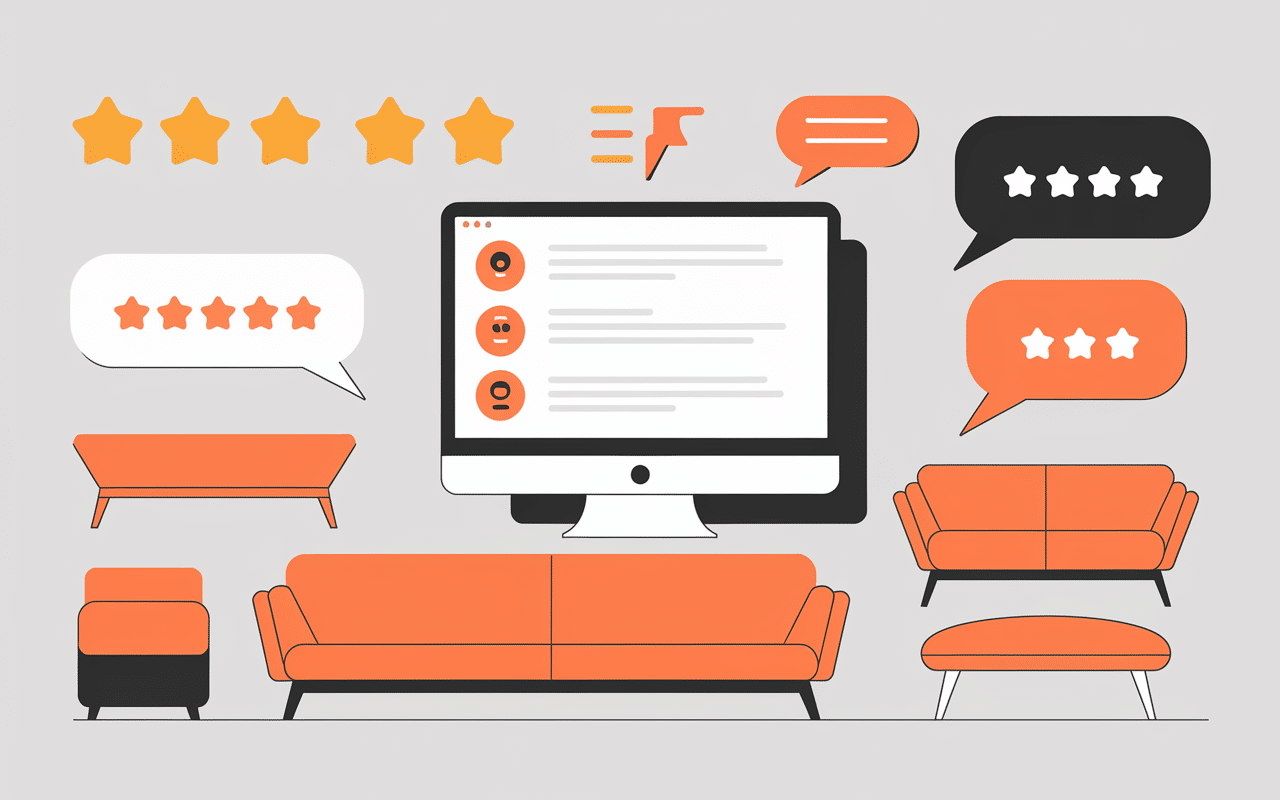 Avis clients et mobilier moderne