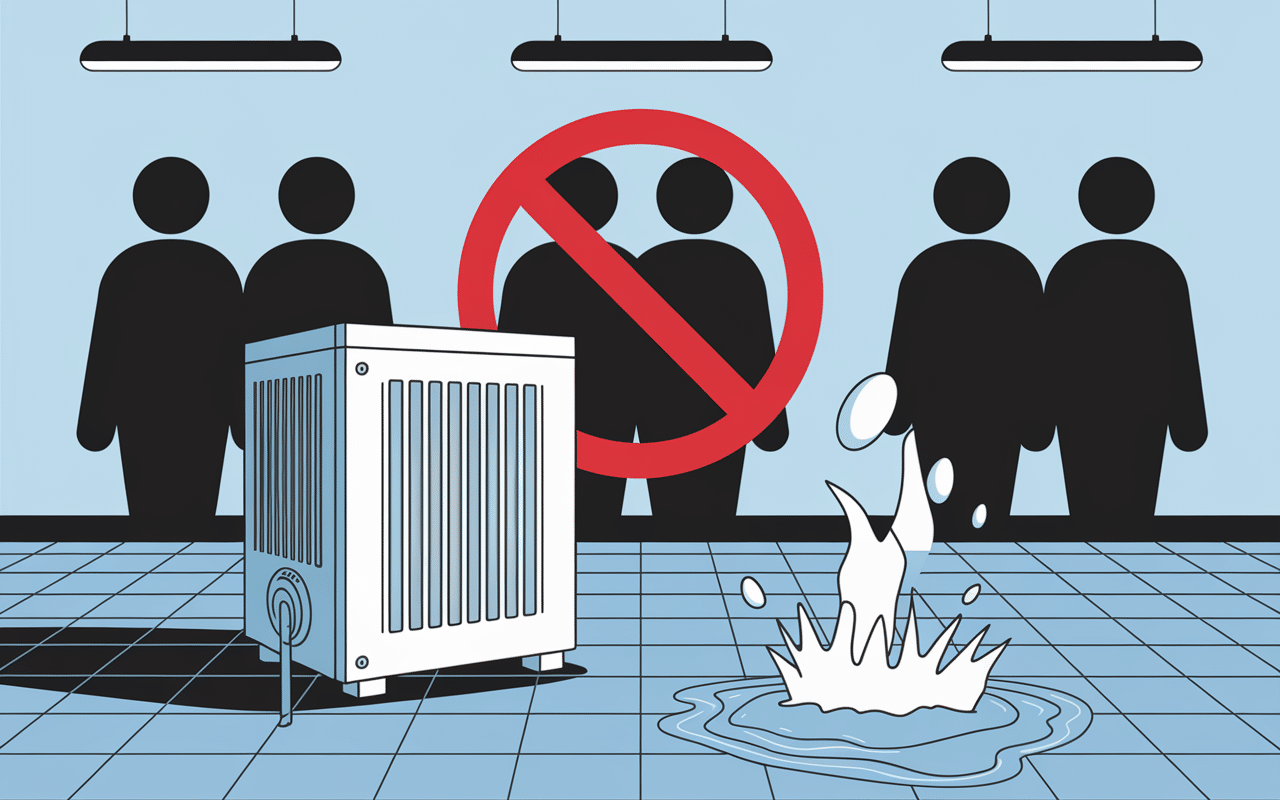 Positionnement incorrect déshumidificateur danger