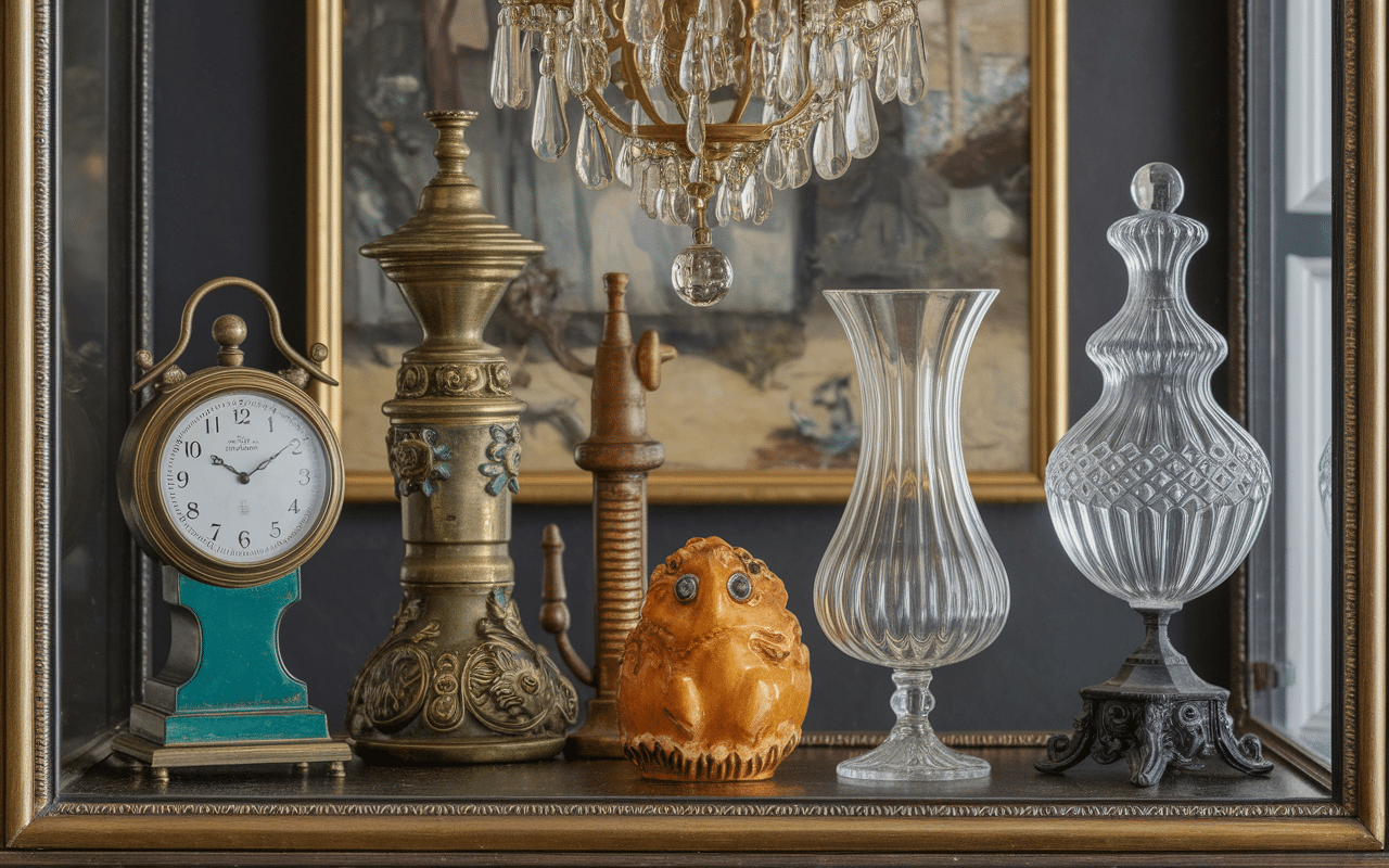 Vitrine avec objets insolites en C