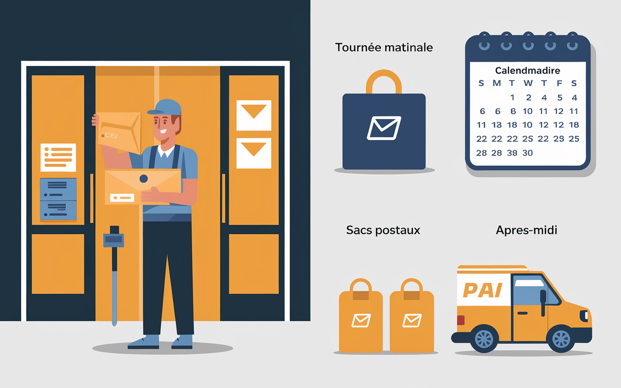 Schéma organisation tournée facteur