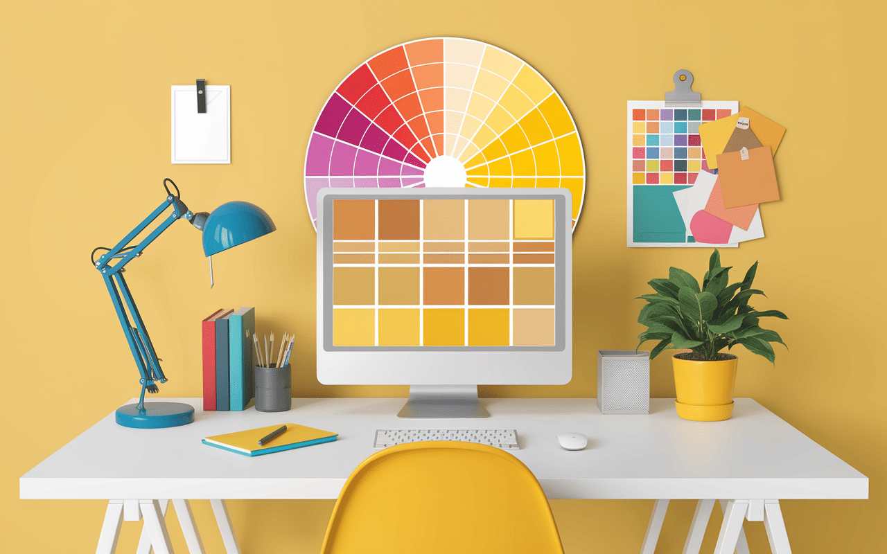 Palette de nuances jaune pâle avec codes hexadécimaux